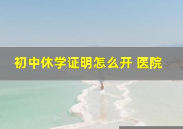 初中休学证明怎么开 医院